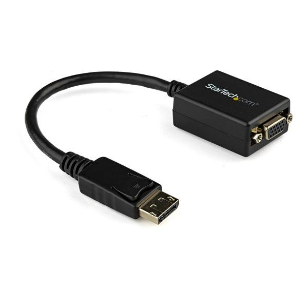 StarTech DisplayPort to VGA video adapter / converter with up to 1920x1200 (male/female) - display adapter - DisplayPort (M) - HD-15 (W) - 36cm - locked - Black (DP2VGA2) - DP2VGA2