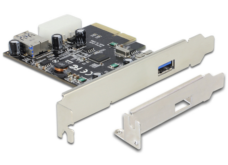 Carte PCIe x4 Delock > 1 x externe + 1 x interne SuperSpeed USB 10 Gbps
