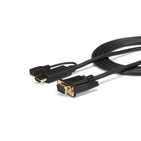 StarTech 90cm active HDMI to VGA converter cable - HDMI to VGA adapter 0.9m - black - 1920x1200 / 1080p - video converter - HD2VGAMM3