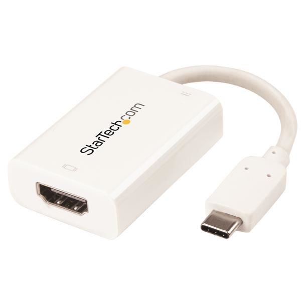 USB C to HDMI 2.0 Adapter Power Delivery, 4K 60Hz USB Type-C to HDMI Display/Monitor Video Converter, 60W PD Pass-Through Charging Port, Thunderbolt 3 Compatible, White - USB-C Display Adapter (CDP2HDUCPW) Ekstern videoadapter - CDP2HDUCPW