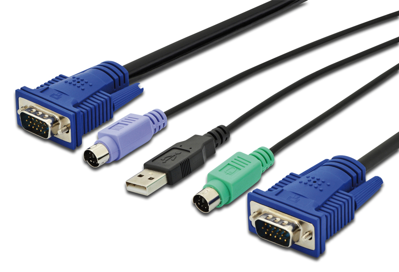 DIGITUS KVM PS2 USB VGA Cable 5m - DS-19233