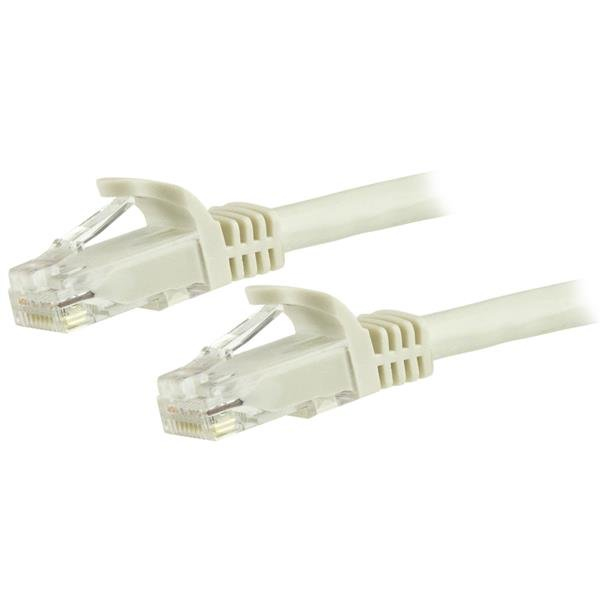 StarTech Cat6 Snagless Gigabit UTP network cable - Cat 6 RJ45 network cable with kink protection - patch cable - RJ-45 (M) - RJ-45 (M) - 15.0m - UTP - CAT 6 - pressed, smooth - white (N6PATC15MWH) - N6PATC15MWH