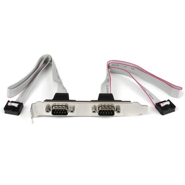 StarTech 2 Port Serial DB9 Slot Plate with 10 Pin (IDC 10) Pinheader Cable 40cm - serial control panel - DB-9 to 10 PIN IDC - 40.64 cm - PLATE9M2P16