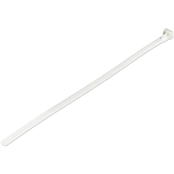 StarTech.com 25,40cm (10")(25cm) Reusable Cable Ties, 2-1/2"(65mm) Dia. 50lb(22Kg) Tensile Strength, Nylon, In/Outdoor, UL Listed, 100 Pack, White (CBMZTRB10) - Kabelbinder - 25 cm - weiß (Packung mit 100) - CBMZTRB10