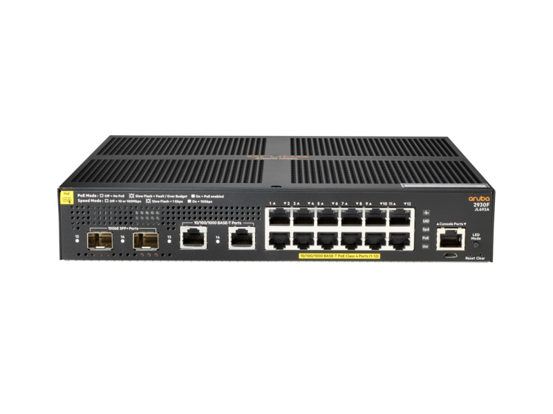 Commutateur HPE Aruba 2930F 12G PoE+ 2G/2SFP+ L3 géré
