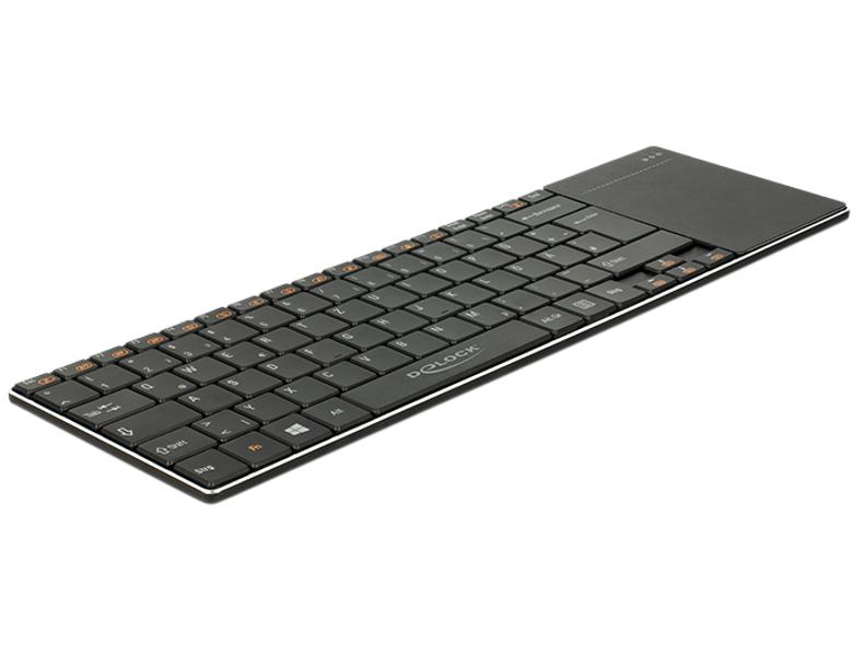 Delock 12454 - Touchpad - All brands - Black - Aluminum - Wireless - Micro-USB - 12454
