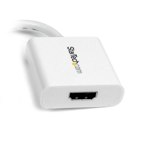 StarTech Mini DisplayPort to HDMI Adapter - mDP to HDMI (male/female) converter - 1920x1200 - White - Video connection - DisplayPort / HDMI - 17 cm - MDP2HDW