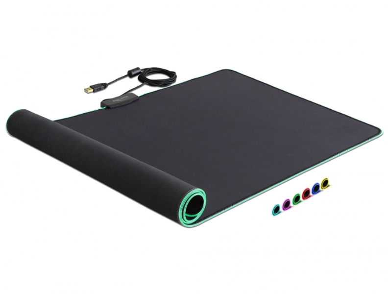 Tapis de souris USB Delock avec éclairage RVB
