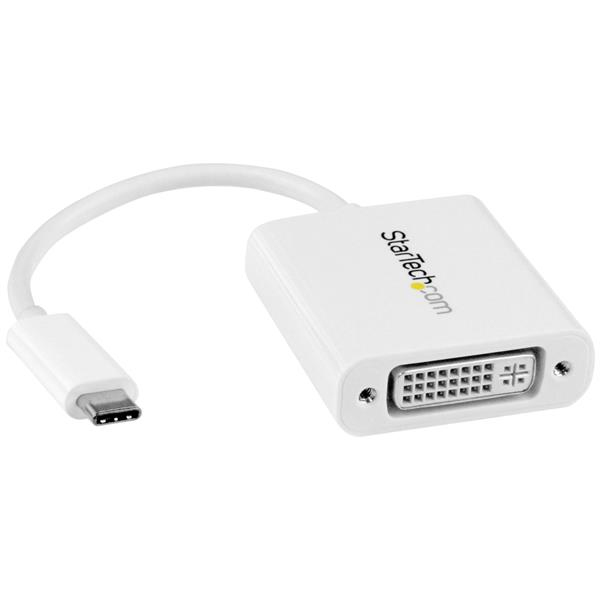StarTech USB-C to DVI Adapter - USB Type-C DVI Converter for MacBook, Chromebook, Dell XPS or other USB-C Devices - White - External Video Adapter - white - CDP2DVIW