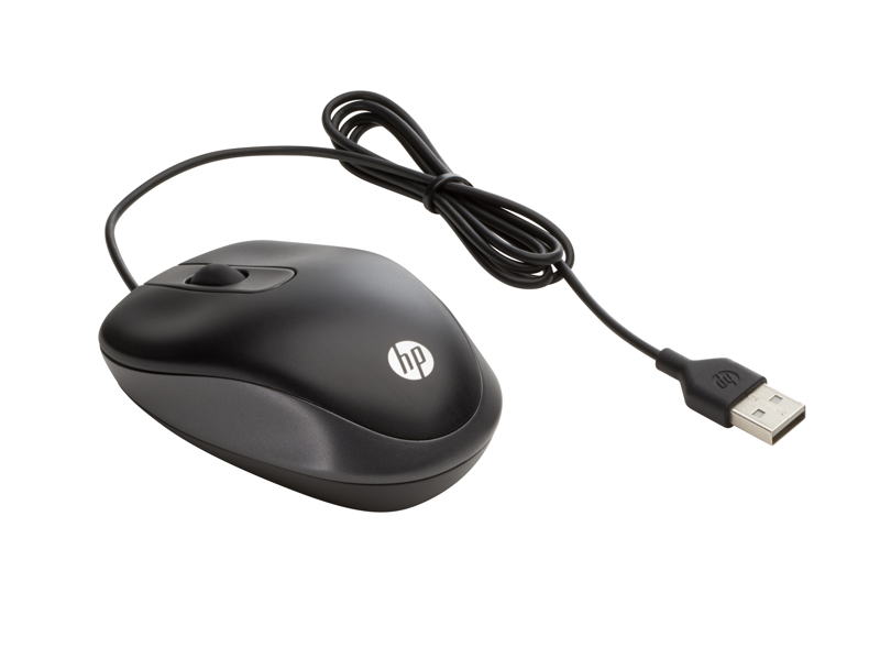 HP Travel Optical 3-Button Wired USB Mouse - G1K28AA