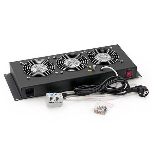 19" wall housing RBA-6+RUA series fan unit expandable with 3x fans - RAB-CH-X26-X1