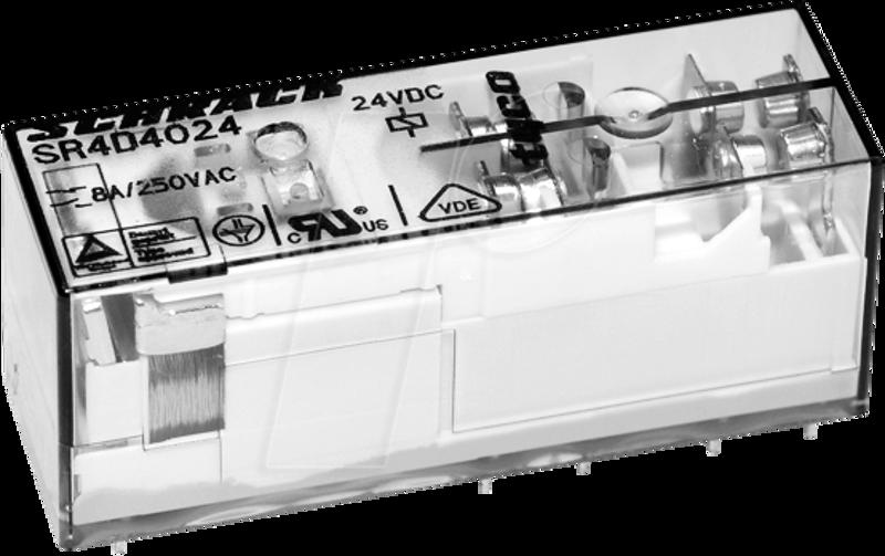 SR4D4024 - Power relay SCHRACK SR4, 24 V DC, 8 A - 3-1415055-1