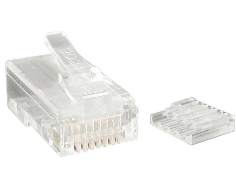 StarTech Cat 6 RJ45 Stranded Modular Plug Connector - Network connector - RJ-45 (M) - shielded - CAT 6 - stranded - clear (pack of 50) - CRJ45C6STR50