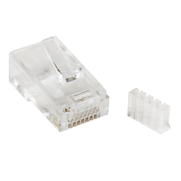 StarTech Cat 6 RJ45 connectors for solid wire - 50 pieces - Network Connector - RJ-45 (M) - CAT 6 - Clear (Pack of 50) (CRJ45C6SOL50) - CRJ45C6SOL50