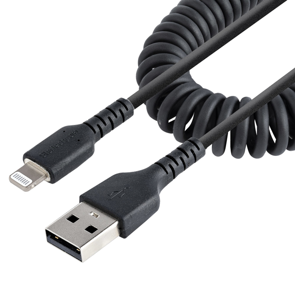 1m USB to Lightning Cable MFi Certified Coiled - RUSB2ALT1MBC