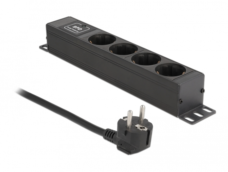 Delock power strip 4-way with overvoltage protection 1 U - 66818