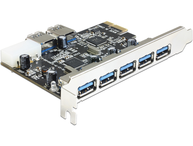 Delock PCIe card > 5 x external + 2 x internal USB 3.0 - 89355