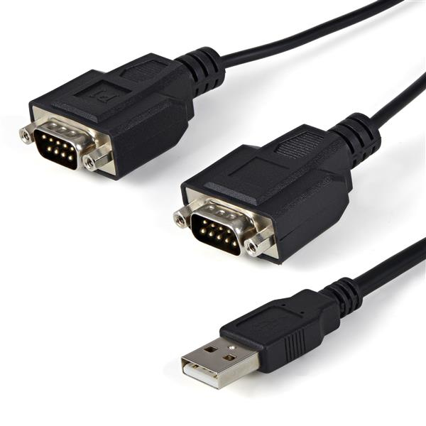 StarTech 2 port FTDI USB to serial RS232 adapter - USB to RS-232 Cable - Serial Adapter - USB - RS-232 x 2 - Black (ICUSB2322F) - ICUSB2322F
