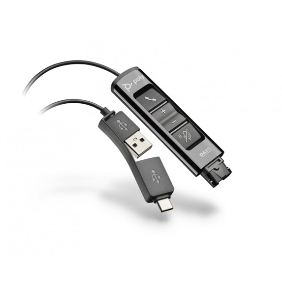 Poly DA85 Wideband QD on USB Adapter (USB-A & USB-C) - 218267-01