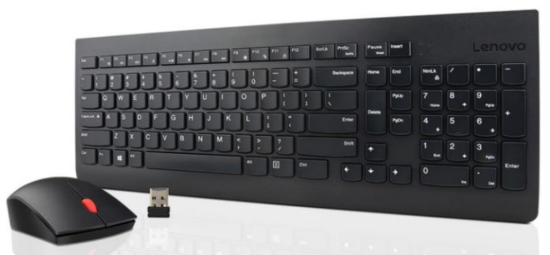 Essential Wireless Combo - Tastatur-und-Maus-Set - kabellos - 2.4 GHz - US mit Euro-Symbol - för ThinkCentre M75q Gen 2, M75s Gen 2, M75t Gen 2, M90q Gen 2, ThinkStation P340 - 4X30M39497