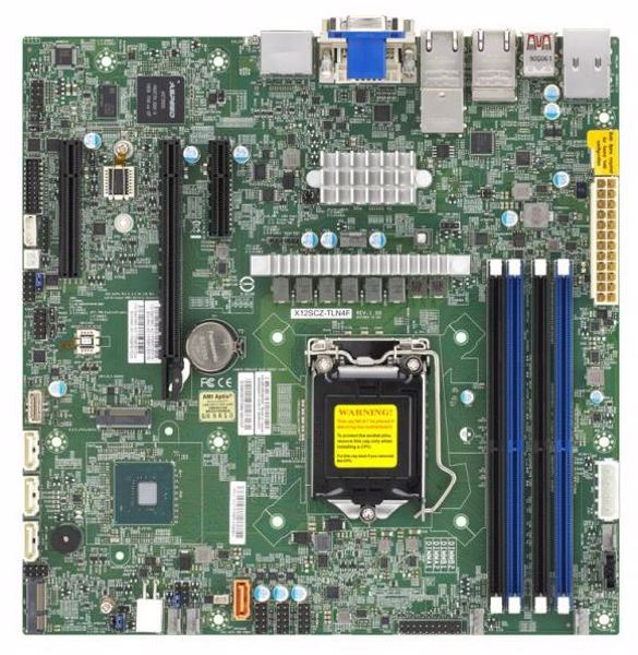 Supermicro Server MB LGA1200/mATX/2x10Gbs X12SCZ-TLN4F bulk - Motherboard - Intel Socket 1200 (Core i) - MBD-X12SCZ-TLN4F-B