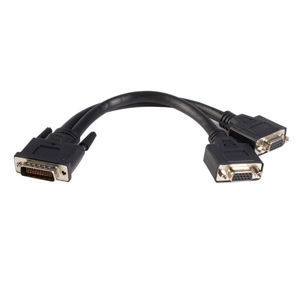 StarTech DMS-59 adapter Y cable - DMS59 LFH59 (male) to 2 x VGA (female) - splitter - VGA cable - DMS-59 (M) - HD-15 (W) - 20cm - Black (DMSVGAVGA1) - DMSVGAVGA1