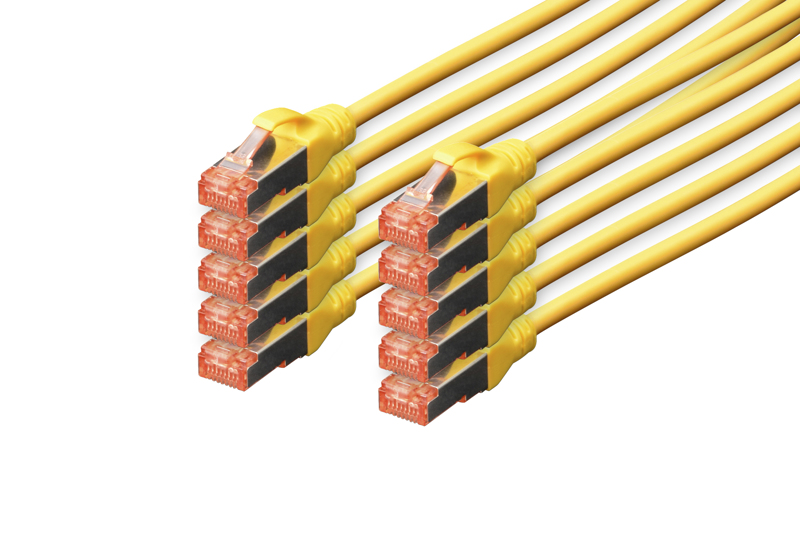 DIGITUS CAT 6 S/FTP patchkabel, 10 enheter - DK-1644-010-Y-10