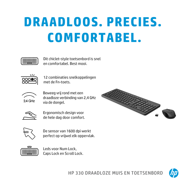 HP 330 Wireless Mouse & Keyboard Combination - 2V9E6AA#ABB