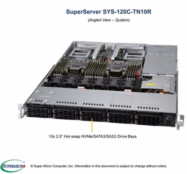 SuperMicro Barebone SuperServer CloudDC SYS-120C-TN10R - Système complet