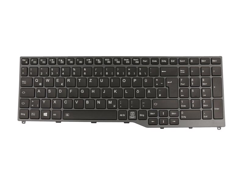 Fujitsu 34067925 Noir/Grått Tysk Bakgrunnsbelyst Tastatur