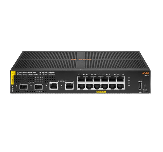 R8N89A HPE Aruba 6000 12G Class4 PoE 2G/2SFP 139W Switch - R8N89A