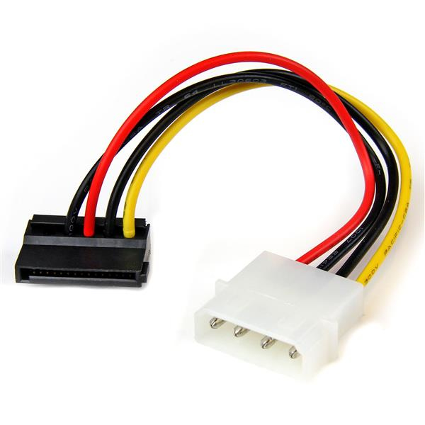 StarTech 4-pin Molex to Left Angle SATA Power Cable Adapter - Power Adapter - 15 PIN SATA Power (M) - Internal Power Supply, 4-pin (M) - 15cm - Right Angle Connector (SATAPOWADPL) - SATAPOWADPL