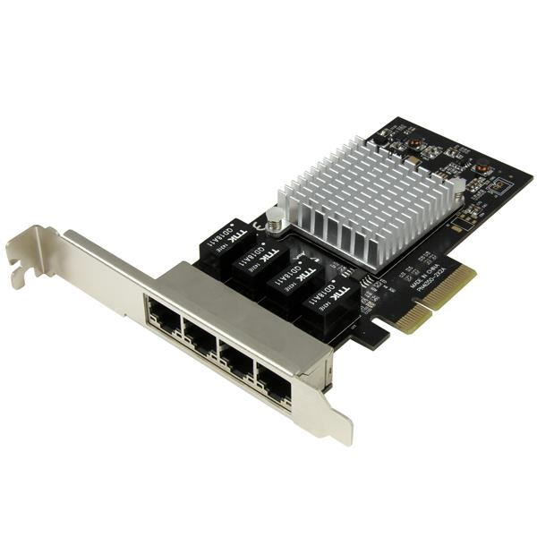 StarTech 4 Port PCI Express Gigabit Ethernet Network Card - Intel I350 NIC - 4-port PCIe Network Adapter with Intel Chip - Network Adapter - PCIe x4 - ST4000SPEXI