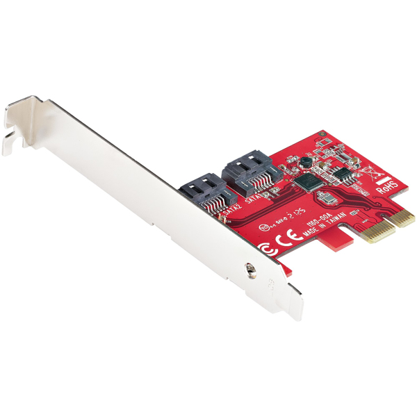 PCIe SATA controller card - 2 port SATA expansion card/controller - 6Gbit/s - full/half profile bezel - 2P6G-PCIE-SATA-CARD