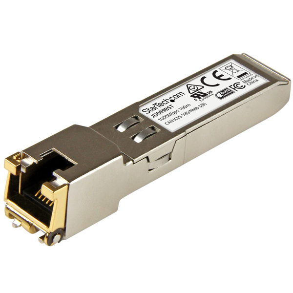 StarTech HP JD089B compatible SFP - Gigabit RJ45 copper 1000Base-T SFP transceiver module - 100m - SFP ( Mini-GBIC) Transceiver Module (equivalent to: HP JD089B) - Gigabit Ethernet - 1000Base-T - RJ-45 - up to 100 m - JD089BST