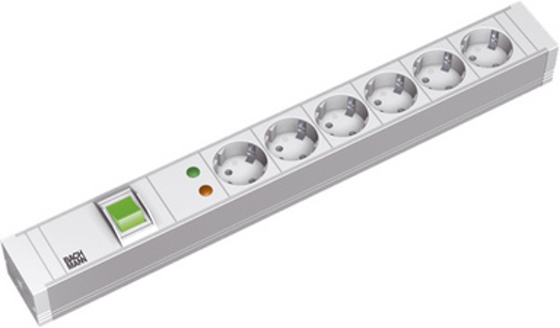 Bachmann 6x Schuko - 2m - 2m - 6 prises AC