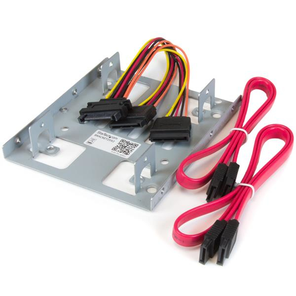 StarTech Dual 2.5" SATA Hard Drives to 3.5" Mounting Bay Bracket - 2.5" to 3.5" Hard Drives - SSD Bracket - Storage Bay Adapter - 8.9 cm to 6.4 cm (3.5" to 2.5") - Steel (BRACKET25X2) - BRACKET25X2