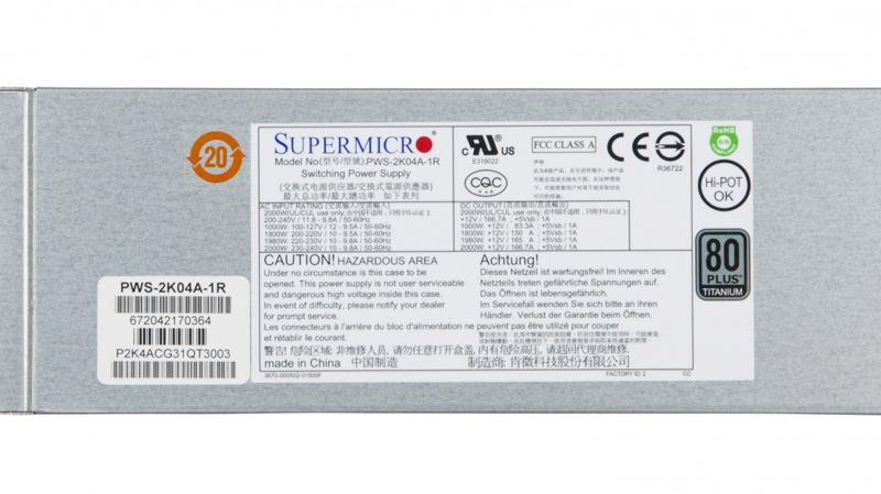 Supermicro PWS-2K04A-1R - Alimentation électrique