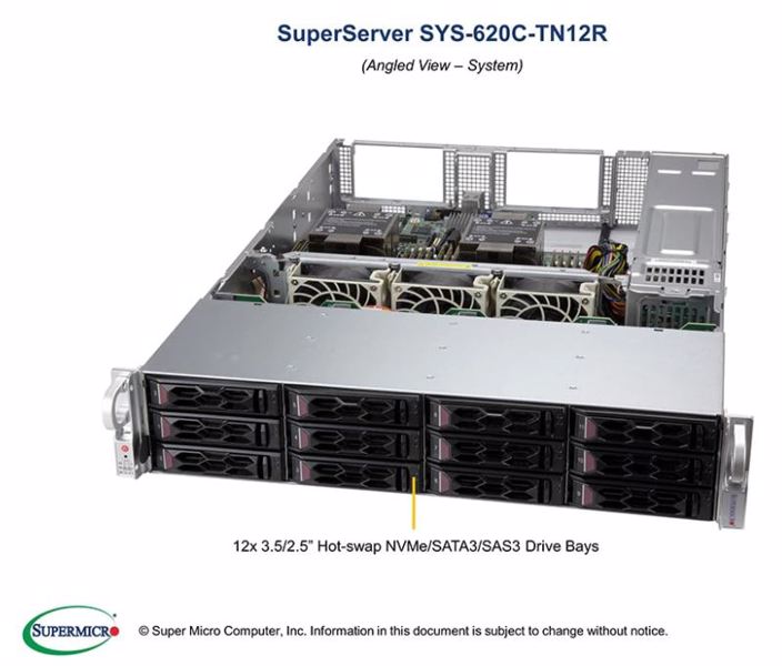 SuperMicro Barebone CloudDC SuperServer SYS-620C-TN12R - Complete System
