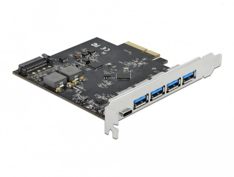 Adaptateur USB Delock - PCIe 3.0 x4 - USB-C 3.2 Gen 2 x 1 + USB 3.2 Gen 2 x 4 (89026)