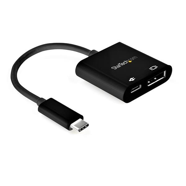 StarTech USB C to DisplayPort Adapter with Power Delivery, 8K 60Hz/4K 120Hz USB Type C to DP 1.4 Monitor Video Converter w/60W PD Pass-Through Charging, HBR3, Thunderbolt 3 Compatible - USB-C Male to DP Female (CDP2DP14UCPB) - USB/DisplayPort adapter - CDP2DP14UCPB