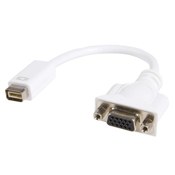 StarTech Mini DVI to VGA adapter cable for Macbook and iMacs - video adapter - Mini-DVI (M) - HD- 15 (W) - 20cm - white (MDVIVGAMF) - MDVIVGAMF