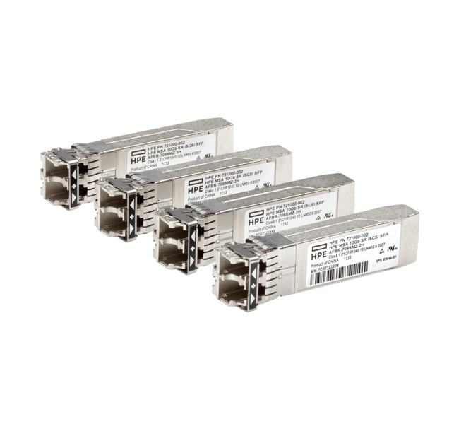 HPE SFP+-Transceiver-Modul - 10 GigE, iSCSI - 10GBase-SR - MSA iSCSI SFP+-Short Range Transceiver 10 Gbit (4er-Pack) - C8R25B