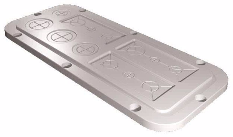 Plaque à bride en plastique Rittal AX modulaire pré-embossée Gr. 2 339x149mm