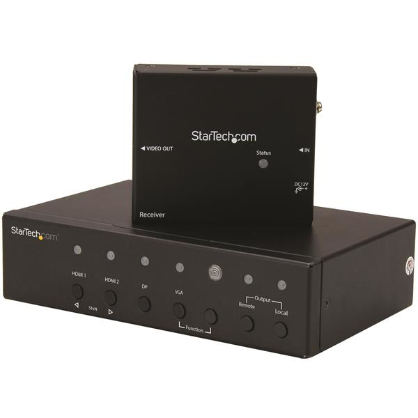 StarTech Multi-Input HDBaseT Extender with built-in switch - DisplayPort, VGA and HDMI over CAT5 or CAT6 - up to 4K - up to 70m - extension for video/audio - HDMI - up to 70 m - STDHVHDBT
