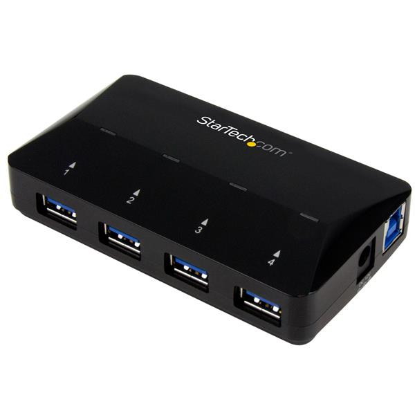 StarTech 4 Port USB 3.0 Hub plus dedicated charging port - 1 x 2.4A port - Desktop USB hub and fast charging station - USB switch for sharing peripherals - 4 ports - ST53004U1C
