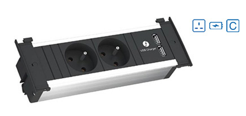Bachmann KAPSA S 1xUK 3,15A927.0571xUSB Charger 1xABD 0,2m GST18