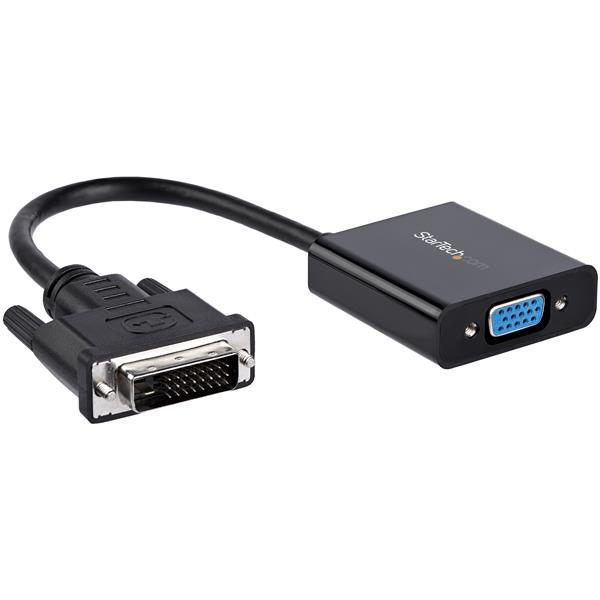 StarTech DVI-D to VGA Active Adapter Converter Cable - 1080p - 0.19 m - 1920 x 1080 pixels - 720p,1080p - Black - Active video converter - CE - FCC - RoHS - DVI2VGAE