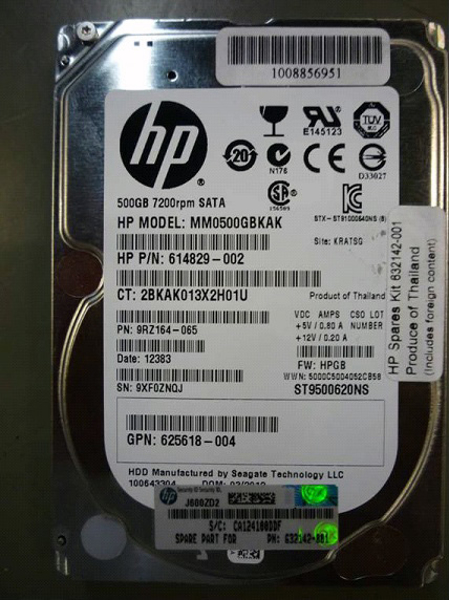 Disque dur HPE 500 Go 2,5 pouces SATA 7 200 tr/min