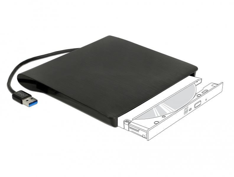Delock (5.25") External Enclosure Ultra Slim SATA > USB3.0 - 42603